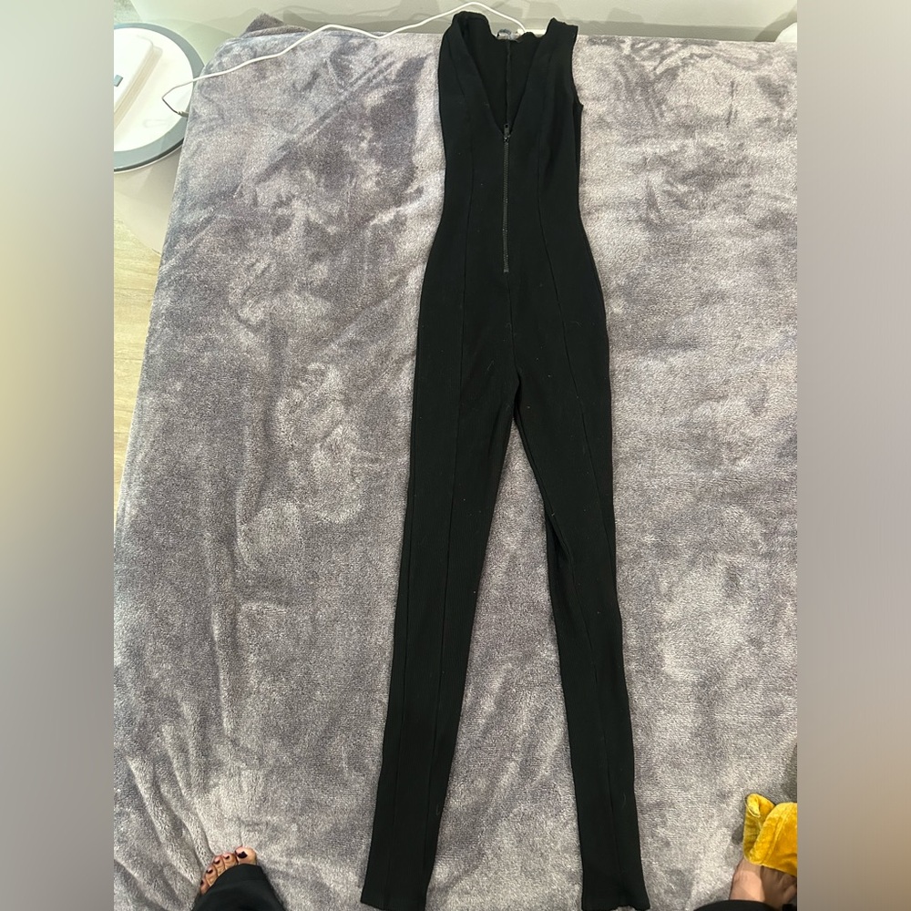 Naked wardrobe ribbed sexy sleeveless jumpsuit